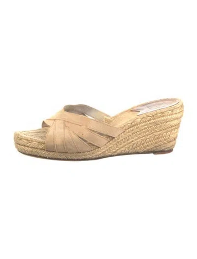 Pre-owned Stubbs & Wootton Jute Colorblock Pattern Espadrilles In Neutral