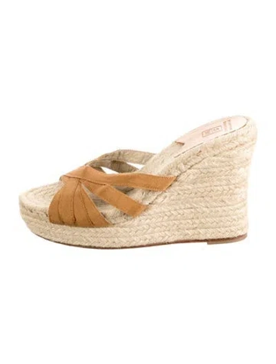 Pre-owned Stubbs & Wootton Jute Grosgrain Trim Espadrilles In Neutrals
