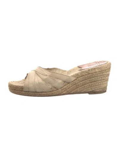 Pre-owned Stubbs & Wootton Jute Slides In Neutrals