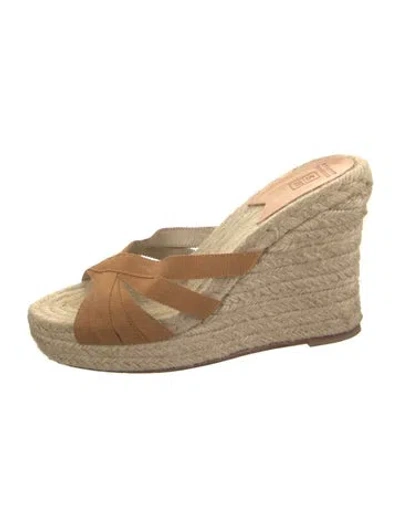Pre-owned Stubbs & Wootton Jute Tweed Pattern Espadrilles In Neutral
