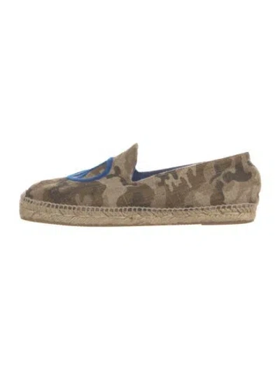 Pre-owned Stubbs & Wootton Leather Camouflage Print Espadrilles In Neutrals