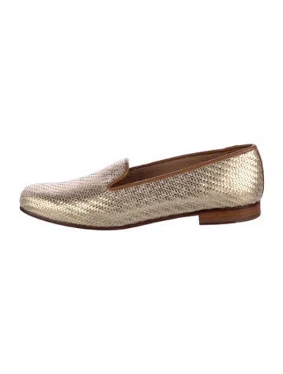 Pre-owned Stubbs & Wootton Leather Patterned Loafers In Gold/metallic