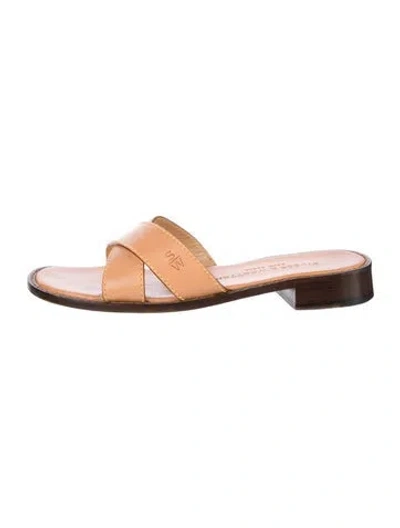 Pre-owned Stubbs & Wootton Leather Slides In Neutral