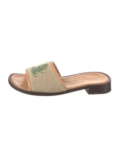Pre-owned Stubbs & Wootton Leather Slides In Neutral