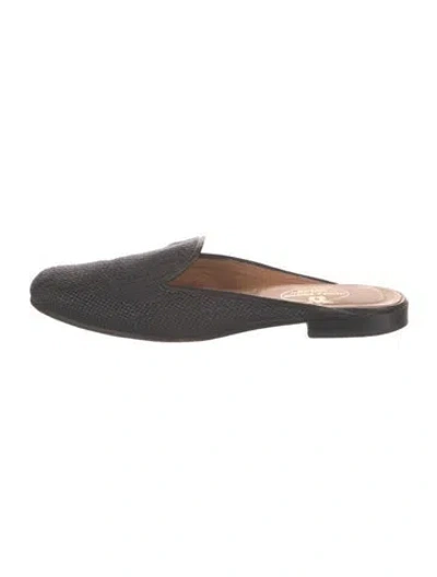Pre-owned Stubbs & Wootton Leather Trim Embellishment Mules In Black