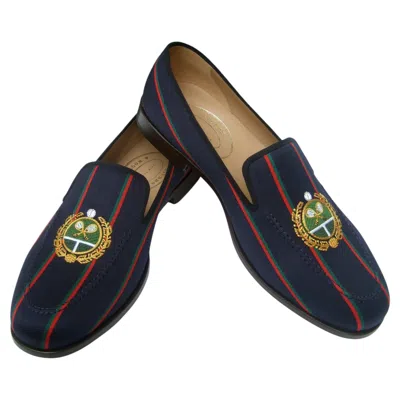 Pre-owned Stubbs & Wootton Men's New Tennis Emblem Shoes In Box Us Size 10.5 21st C In Black