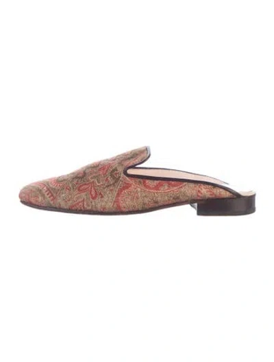 Pre-owned Stubbs & Wootton Paisley Print Mules In Red