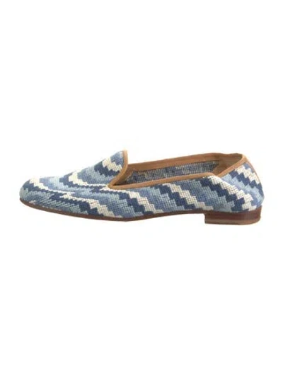 Pre-owned Stubbs & Wootton Patterned Leather Trim Embellishment Loafers