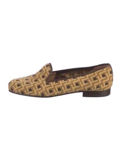 Pre-owned Stubbs & Wootton Printed Loafers In Brown