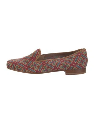 Pre-owned Stubbs & Wootton Printed Loafers In Burgundy