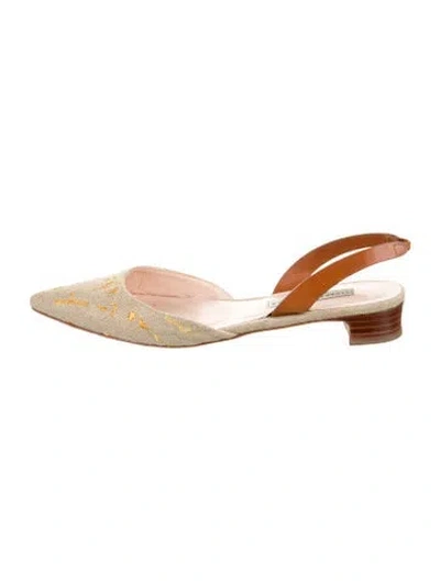 Pre-owned Stubbs & Wootton Printed Slingback Flats In Neutral