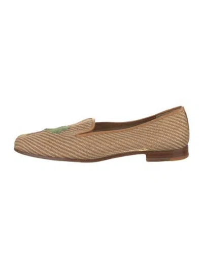 Pre-owned Stubbs & Wootton Straw Printed Loafers In Neutral