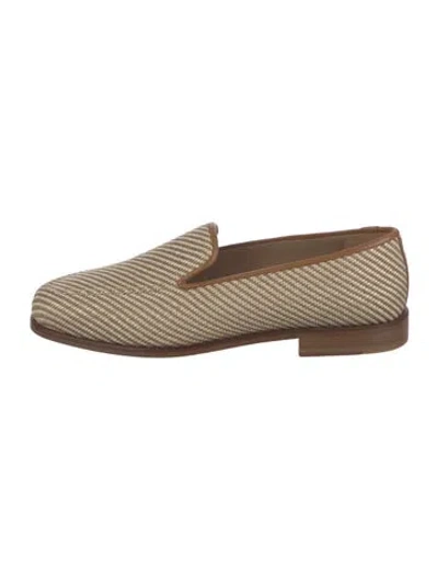 Pre-owned Stubbs & Wootton Straw Striped Monk Straps In Neutral