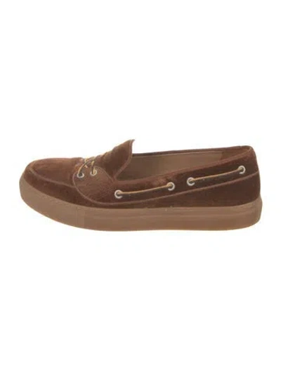 Pre-owned Stubbs & Wootton Suede Boat Shoes In Brown