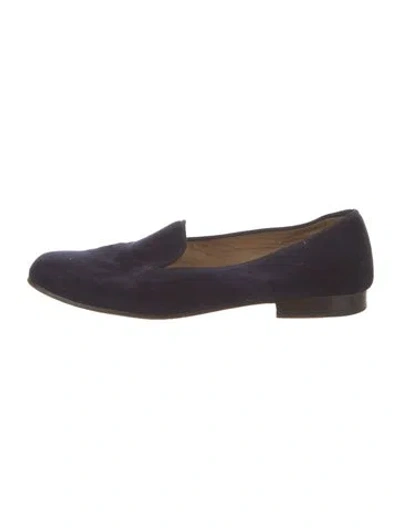 Pre-owned Stubbs & Wootton Suede Embroidered Accent Loafers In Multi