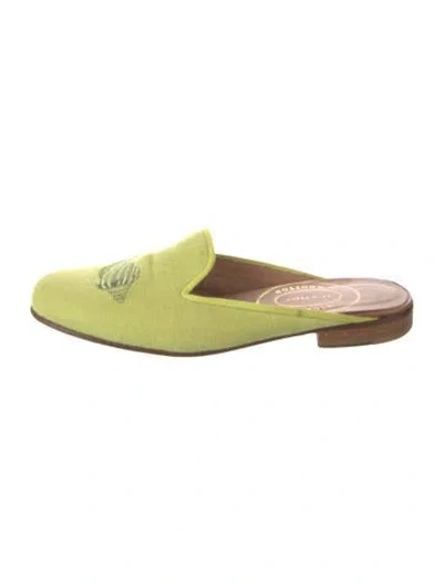 Pre-owned Stubbs & Wootton Suede Mules In Green