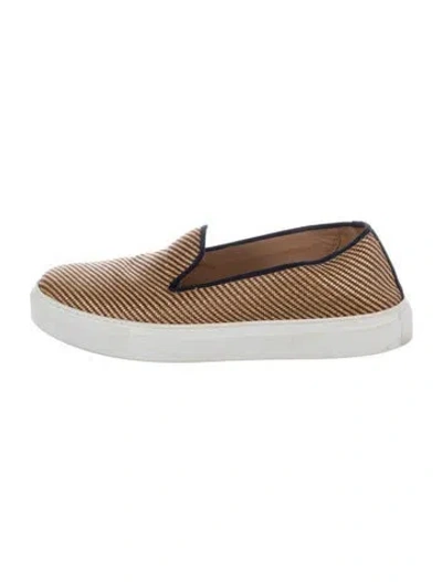 Pre-owned Stubbs & Wootton Tweed Pattern Loafer Sneakers In Blue/brown