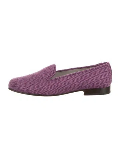 Pre-owned Stubbs & Wootton Tweed Pattern Loafers In Purple