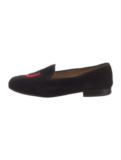 Pre-owned Stubbs & Wootton Velvet Embroidered Accent Loafers In Multi