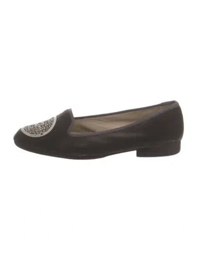 Pre-owned Stubbs & Wootton Velvet Graphic Print Loafers In Brown