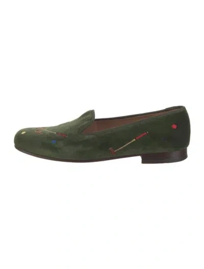 Pre-owned Stubbs & Wootton Velvet Loafers In Green