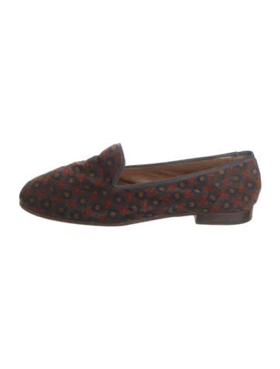 Pre-owned Stubbs & Wootton Velvet Printed Loafers In Multi