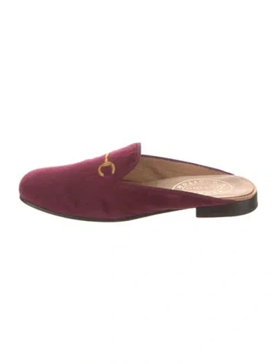 Pre-owned Stubbs & Wootton Velvet Slippers In Burgundy