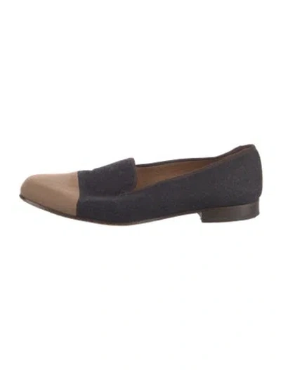 Pre-owned Stubbs & Wootton Wool Colorblock Pattern Loafers In Blue