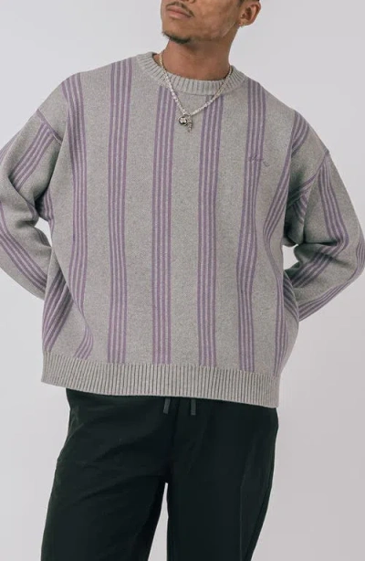 Students Beckford Stripe Knit Crewneck Jumper In Heather