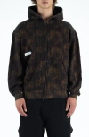 Students Bushill Camo Cotton Fleece Zip Hoodie In Brown