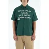 Students Educate Graphic Short Sleeve Button-up Shirt In Green