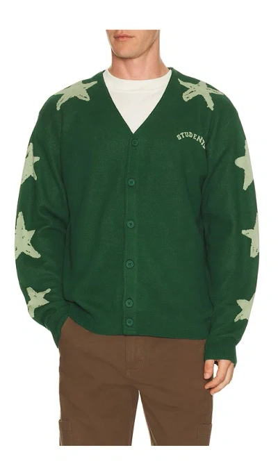 Students Golf Dexter Knit Cardigan Sweater In Green