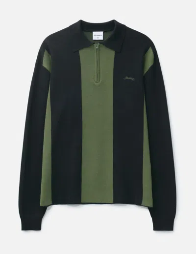 Students Golf Gibson Knitted Long Sleeve Sweater Polo In Multi