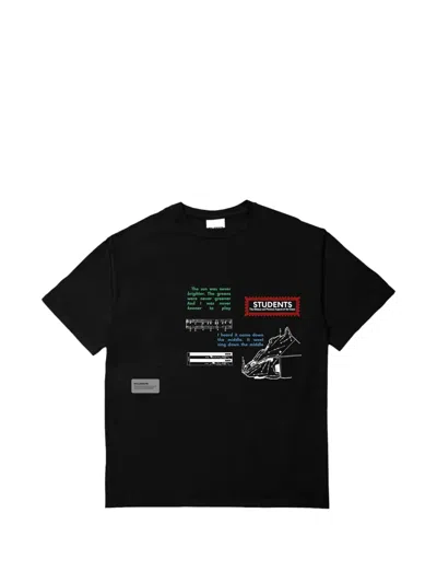 Students Golf Printed T-shirt In Black