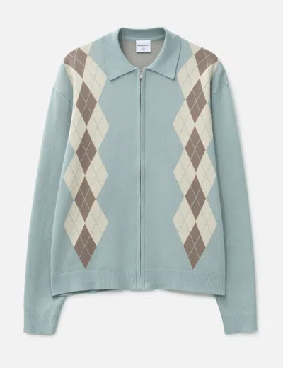 Students Golf Wright Knitted Long Sleeve Polo Sweater In Blue