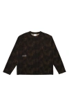 Students Halifax Camo Long Sleeve Cotton French Terry T-shirt In Brown