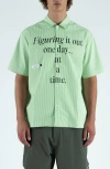 Students Reymon Stripe Short Sleeve Button-up Shirt In Green