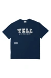 Students Yell University Graphic T-shirt In Blue