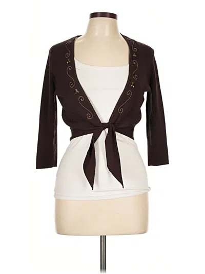 Pre-owned Studio 1 Cardigan Sweater In Brown