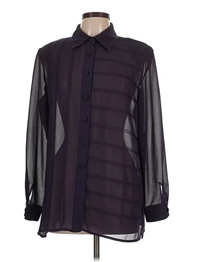Pre-owned Studio 1 Long Sleeve Blouse In Black