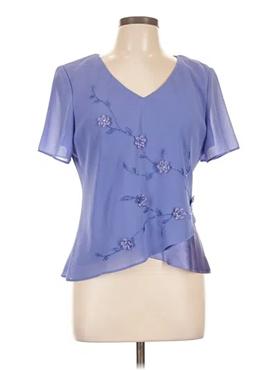 Pre-owned Studio 1 Short Sleeve Blouse In Blue