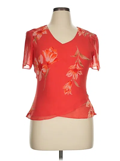 Pre-owned Studio 1 Short Sleeve Blouse In Orange