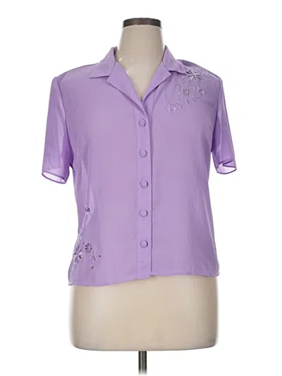 Pre-owned Studio 1 Short Sleeve Blouse In Purple