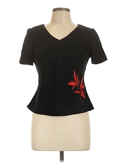 Pre-owned Studio 1 Short Sleeve Top Black V-neck Tops