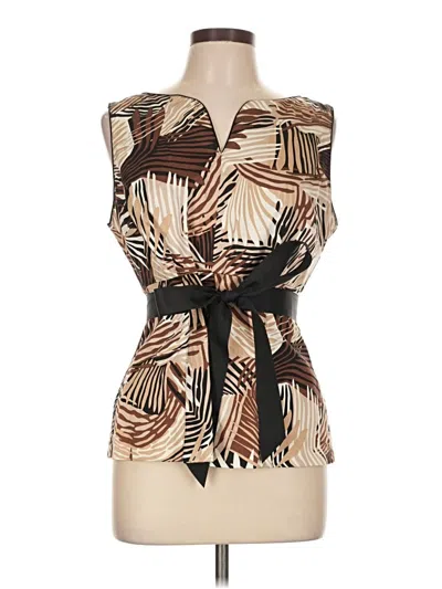 Pre-owned Studio 1 Sleeveless Blouse In Brown