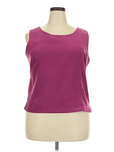 Pre-owned Studio 1 Sleeveless Top Purple Scoop Neck Tops