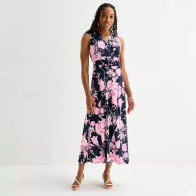 Studio 1 Womens Sleeveless Floral Maxi Dress In Multi