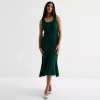 Studio 1 Womens Sleeveless Midi Sweater Dress In Green