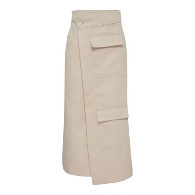 Studio 133 Biyan Cotton Sarong Skirt In Neutral