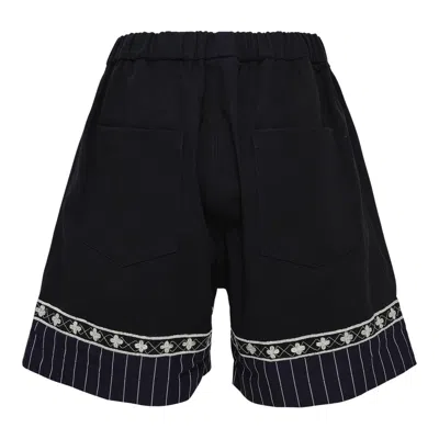 Studio 133 Biyan Cotton Twill Canvas Shorts In Black